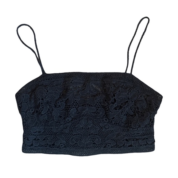 NWOT Free People FP One Lyra Bralette Black Smocked Boho Festival Medium - Picture 2 of 6